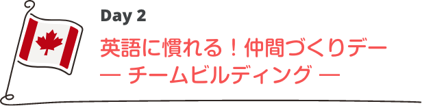英語に慣れる！仲間づくりデー― チームビルディング ―